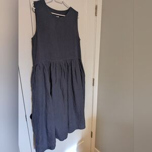 Linen Sleeveless Gray Dress